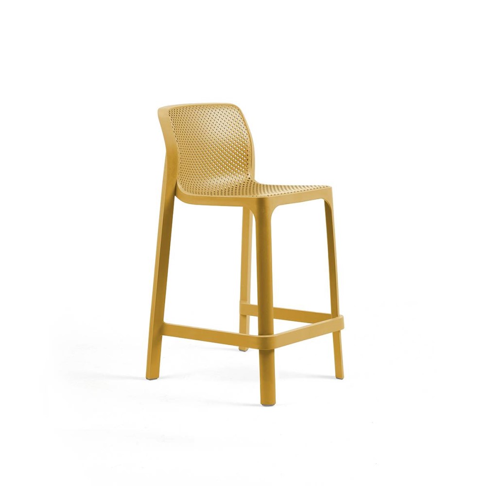 senape9aIGBKoV6smsf Barhocker Net mini aus UV-beständigem Polypropylen senape