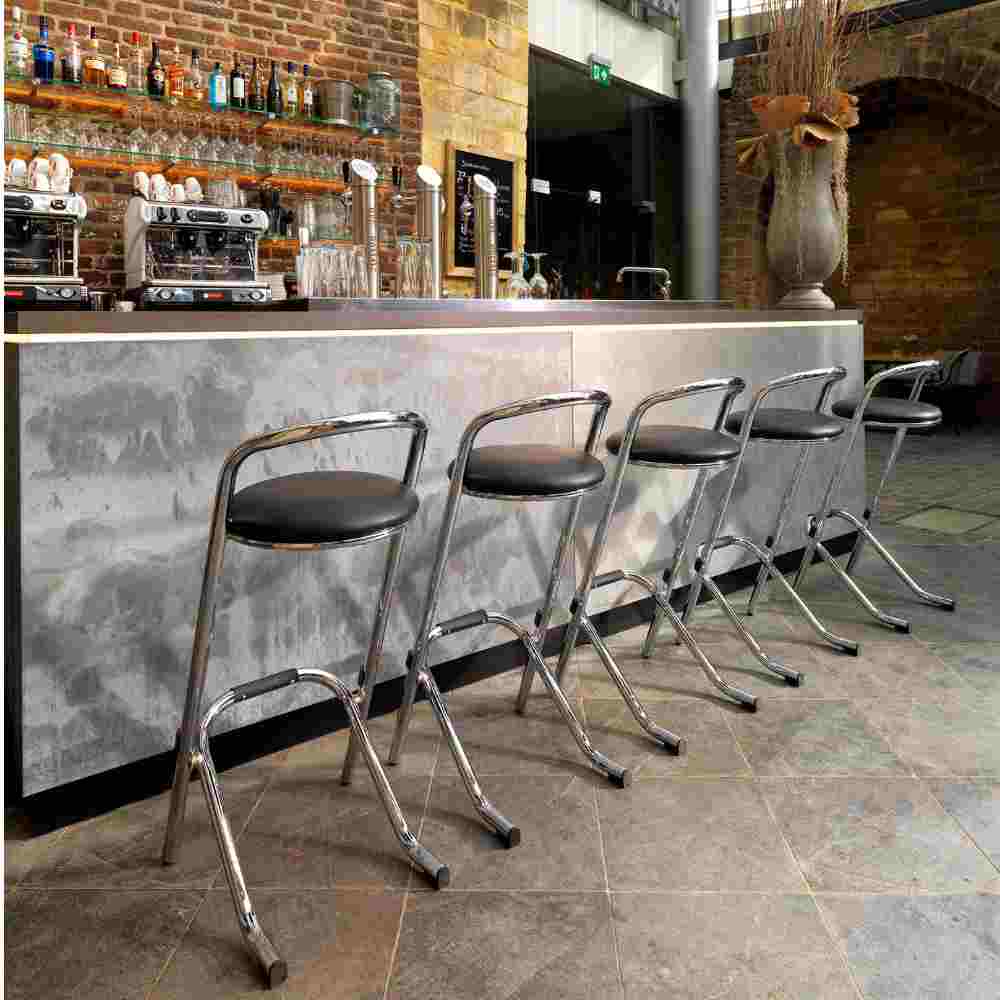 stapelbarer Barhocker Johnny Chrome, schwarz