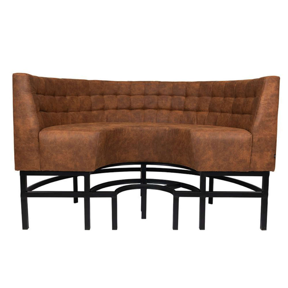 Viggo Hochbank cognac halbrund