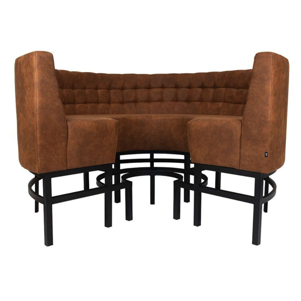Viggo Hochbank cognac 3/4-rund