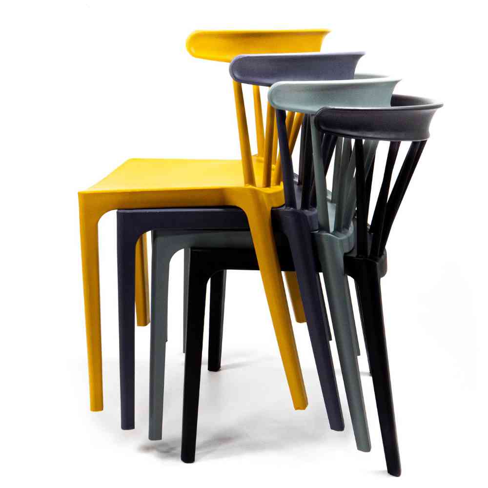 stapelbarer Kunststoffstuhl Windson schwarz