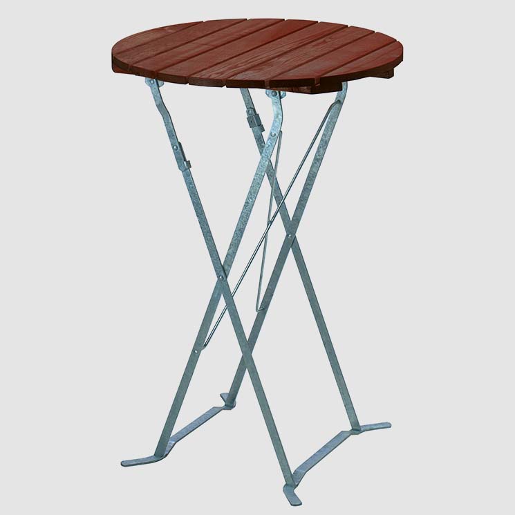 Original bayerischer Biergarten Stehtisch mit runder Echtholz Tischplatte Durchmesser 80cm blau, grün auch andere Farben möglich