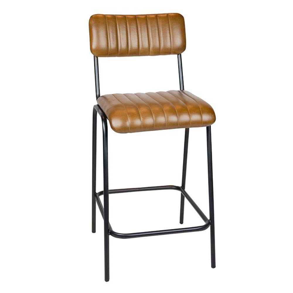 niedriger Büffelleder Barhocker Jay