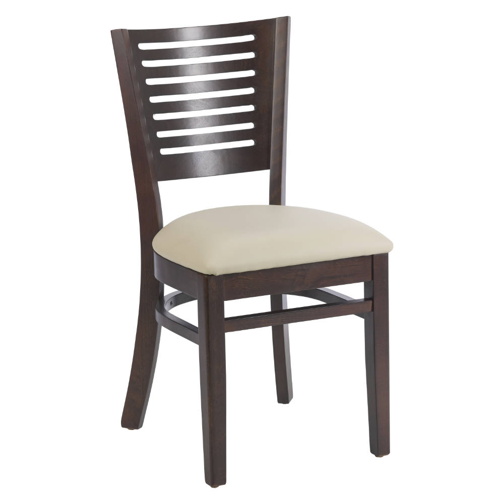 Bistrostuhl, lagernd für die Gastronomie mit Polstersitz beige