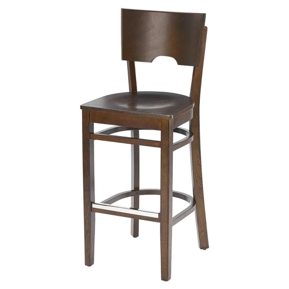Barhocker aus Buchenholz, gebeizt