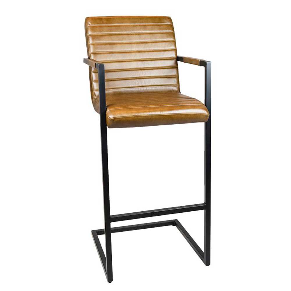 Büffelleder Barhocker Kess cognac
