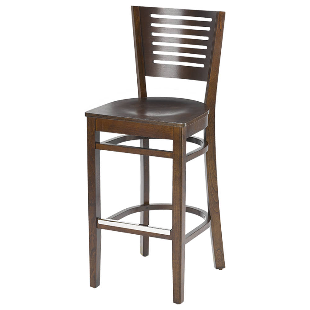 Barhocker Emily aus Buchenholz mit Metalltrittschutz